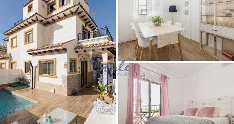 Comprar casa adosada con propia parcela y piscina, cerca del mar en Punta Prima. ID 4311