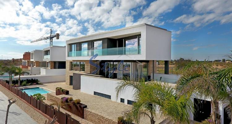 Buy 1st line to the sea luxury new built villa with panoramic sea views in Las Higuericas, Torre de la Horadada. ID 4319